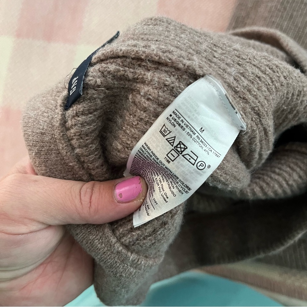 GAP Cashsoft taupe knit soft sweater pants medium - Picture 7 of 7